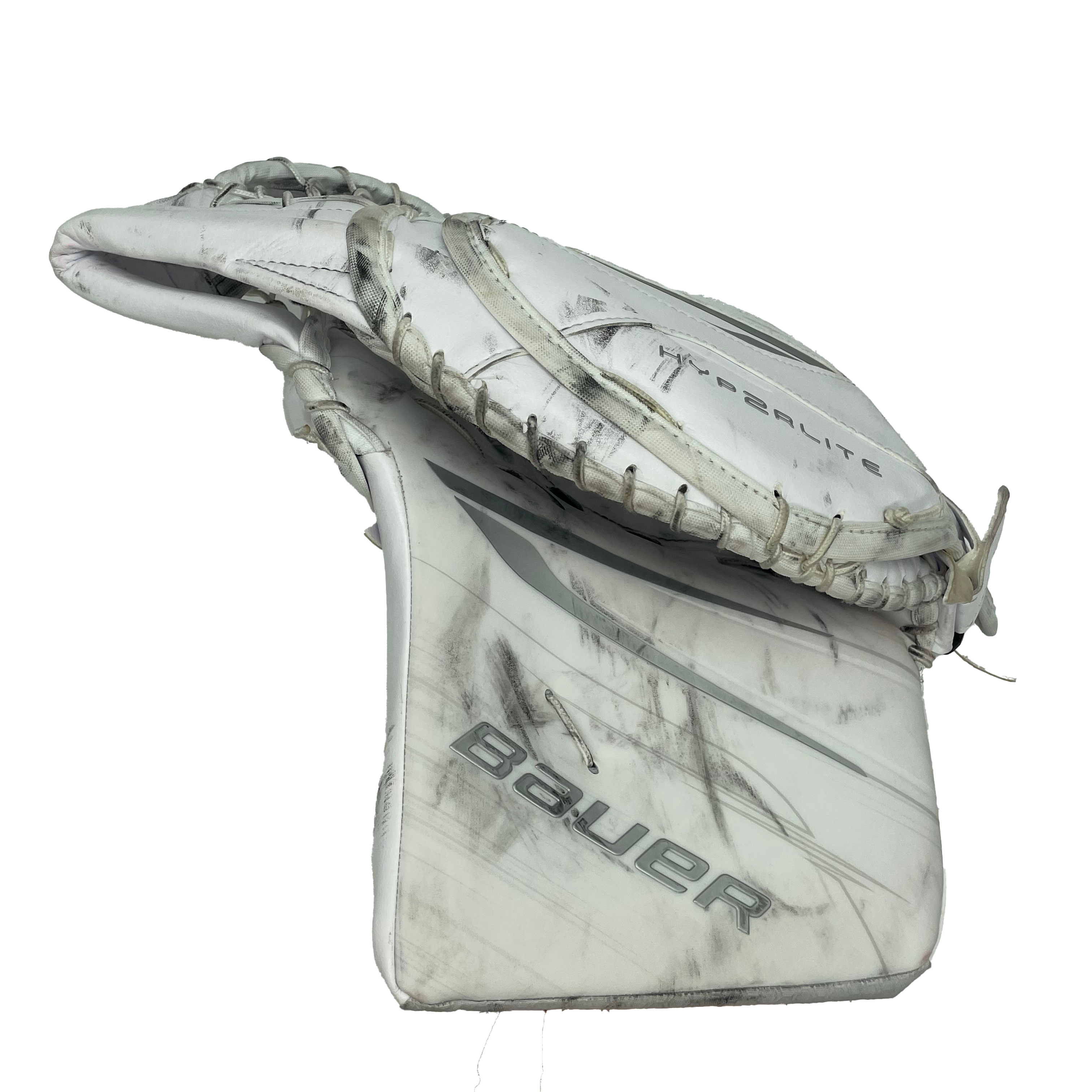 Bauer Vapor Hyperlite 2 - Ensemble de gardien de but complet Pro Stock Senior d'occasion (blanc)
